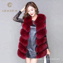 Concise design buy online real fur vest dress outfit